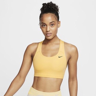 Maieu Nike Swoosh Medium-Support Dama Aurii Negrii | MQGN-56807